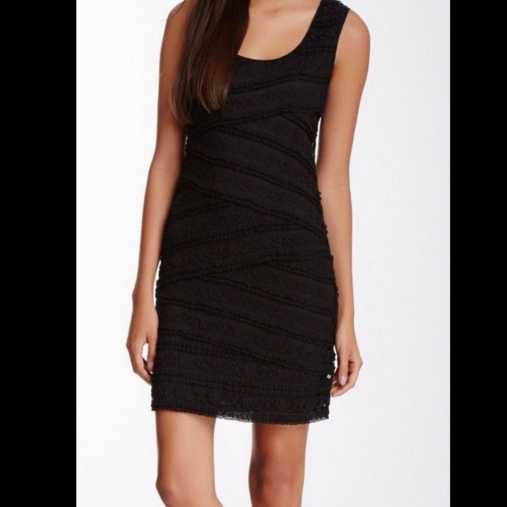 MAX STUDIO BLACK Sleeveless Shell Lace Dress M